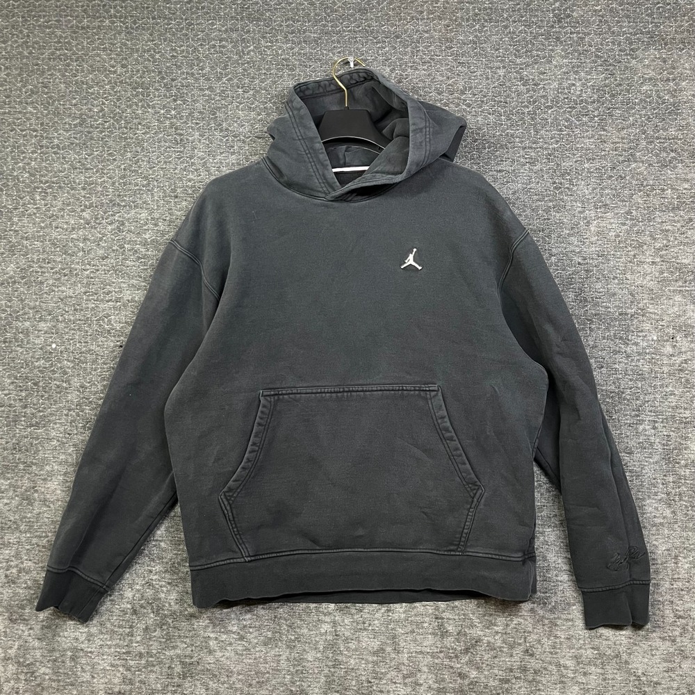 Jordan Pullover Hoodie Men's Black Fleece Stretch Long Sleeve Streetwear - XL